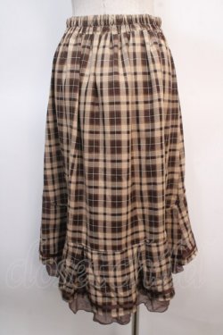 画像2: axes femme / チェックフィッシュテールスカート F 茶 Y-25-04-21-123-AX-SK-SZ-ZY
