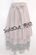 axes femme / レース使いティアードスカート  ピンク Y-25-04-21-127-AX-SK-SZ-ZI