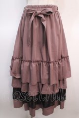 axes femme / レース使いティアードスカート  ピンク Y-25-04-21-127-AX-SK-SZ-ZI