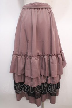 画像2: axes femme / レース使いティアードスカート  ピンク Y-25-04-21-127-AX-SK-SZ-ZY