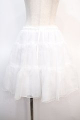 axes femme kawaii / ボリュームオーガンジーパニエ  白 Y-25-04-21-128-AX-SK-SZ-ZY