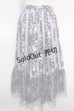 画像2: axes femme / ブルーミングサクラスカート  紺 Y-25-04-21-132-AX-SK-SZ-ZY