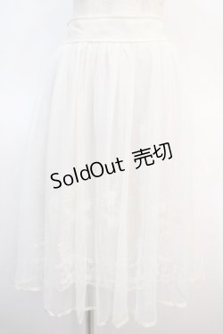画像1: axes femme POETIQUE / お花刺繍チュールスカート M 生成り Y-25-04-21-136-AX-SK-SZ-ZY