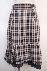 axes femme / チェックフィッシュテールスカート F 紺 Y-25-04-21-137-AX-SK-SZ-ZY