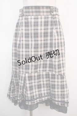 画像1: axes femme / チェックフィッシュテールスカート F 紺 Y-25-04-21-137-AX-SK-SZ-ZT179