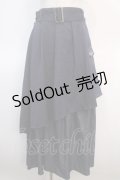 axes femme / アシメティアードロングスカート F インディゴ Y-25-04-21-140-AX-SK-SZ-ZI