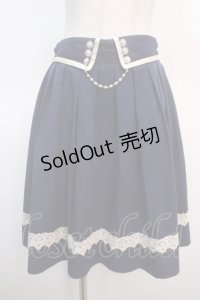 axes femme / 裾レーススカート M 紺 Y-25-04-21-143-AX-SK-SZ-ZY