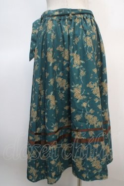 画像2: axes femme / キンモクセイ柄イレヘムスカート F グリーン Y-25-04-21-146-AX-SK-SZ-ZY