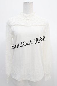 axes femme / レース切り替えテレコカットソー  キナリ Y-25-04-21-017-AX-TO-SZ-ZY