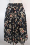 axes femme / バックシャン花柄スカート M 黒 Y-25-04-21-150-AX-SK-SZ-ZY