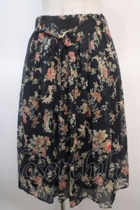 axes femme / バックシャン花柄スカート M 黒 Y-25-04-21-150-AX-SK-SZ-ZT220