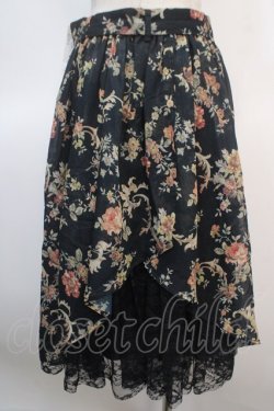 画像2: axes femme / バックシャン花柄スカート M 黒 Y-25-04-21-150-AX-SK-SZ-ZI