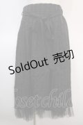 axes femme POETIQUE / シアーチェックロングスカート M 黒 Y-25-04-21-155-AX-SK-SZ-ZY