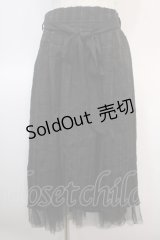 axes femme POETIQUE / シアーチェックロングスカート M 黒 Y-25-04-21-155-AX-SK-SZ-ZY