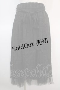 axes femme POETIQUE / シアーチェックロングスカート M 黒 Y-25-04-21-155-AX-SK-SZ-ZY