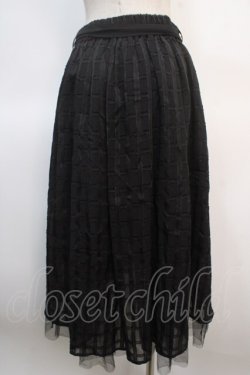 画像2: axes femme POETIQUE / シアーチェックロングスカート M 黒 Y-25-04-21-155-AX-SK-SZ-ZY