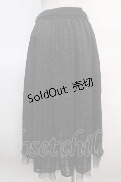 画像2: axes femme POETIQUE / シアーチェックロングスカート M 黒 Y-25-04-21-155-AX-SK-SZ-ZY