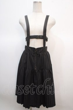 画像1: axes femme POETIQUE / ハーネスデザインサス付スカート M 黒 Y-25-04-21-161-AX-SK-SZ-ZY