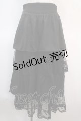 axes femme POETIQUE / レース使いティアードスカート  黒 Y-25-04-21-163-AX-SK-SZ-ZY