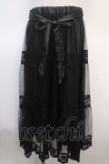 axes femme / チュールティアードスカート L 黒 Y-25-04-21-164-AX-SK-SZ-ZY