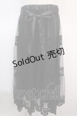axes femme / チュールティアードスカート L 黒 Y-25-04-21-164-AX-SK-SZ-ZI