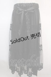 axes femme / チュールティアードスカート L 黒 Y-25-04-21-164-AX-SK-SZ-ZI