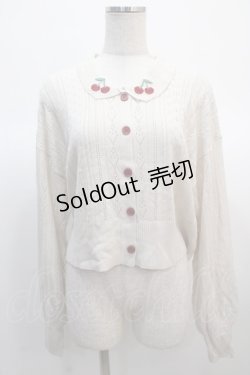 画像1: axes femme POETIQUE / チェリー刺繍衿付きニットカーデ  キナリ Y-25-04-21-019-AX-TO-SZ-ZY