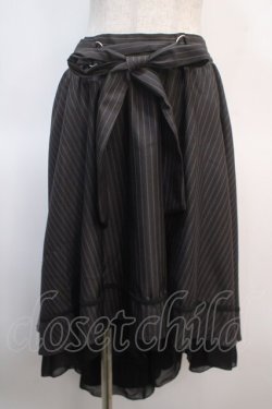 画像1: axes femme / ベルト付フィッシュテールスカート M 黒 Y-25-04-21-168-AX-SK-SZ-ZY