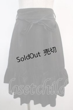 画像1: axes femme POETIQUE / リボン付バックフリルスカート M 黒 Y-25-04-21-170-AX-SK-SZ-ZY
