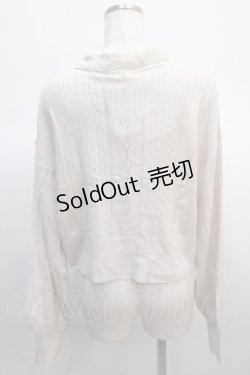 画像2: axes femme POETIQUE / チェリー刺繍衿付きニットカーデ  キナリ Y-25-04-21-019-AX-TO-SZ-ZY