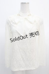 axes femme / 総レースボウタイプルオーバー  キナリ Y-25-04-21-021-AX-TO-SZ-ZY