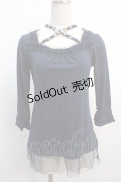 画像1: axes femme / ストラップ付きインナープルオーバー  紺 Y-25-04-21-022-AX-TO-SZ-ZY