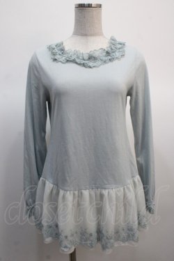 画像1: axes femme / チュールレースロングインナー  サックス Y-25-04-21-025-AX-TO-SZ-ZY