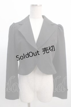 画像1: axes femme / ヨークレースショートジャケット  黒 Y-25-04-21-037-AX-JA-SZ-ZY