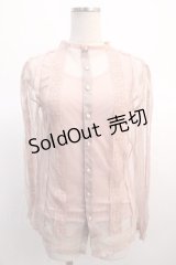 axes femme / プチスタンドレーシーブラウス  ピンク Y-25-04-21-039-AX-BL-SZ-ZY