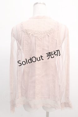 画像2: axes femme / プチスタンドレーシーブラウス  ピンク Y-25-04-21-039-AX-BL-SZ-ZY