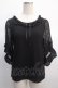 画像1: axes femme / レース×リボン袖プルオーバー M 黒 Y-25-04-21-042-AX-TO-SZ-ZY (1)