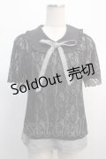 axes femme / ギンガムチェックレースプルオーバー M 黒 Y-25-04-21-044-AX-TO-SZ-ZY
