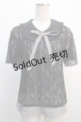 axes femme / ギンガムチェックレースプルオーバー M 黒 Y-25-04-21-044-AX-TO-SZ-ZY