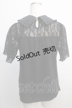 画像2: axes femme / ギンガムチェックレースプルオーバー M 黒 Y-25-04-21-044-AX-TO-SZ-ZY