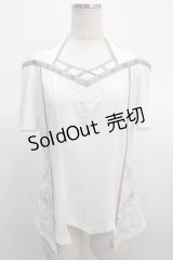 Ozz Croce / 刺繍入り肩開きトップス  オフ白 Y-25-04-21-045-OO-TO-SZ-ZY