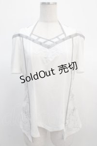 Ozz Croce / 刺繍入り肩開きトップス  オフ白 Y-25-04-21-045-OO-TO-SZ-ZY