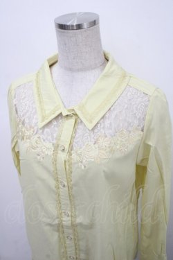 画像3: axes femme / 刺繍デザインシャツブラウス M イエロー Y-25-04-23-045-AX-BL-SZ-ZY