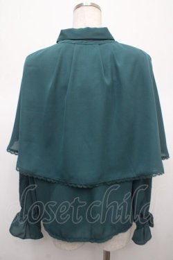 画像2: axes femme / ケープセットブラウス F Bグリーン Y-25-04-23-047-AX-BL-SZ-ZY