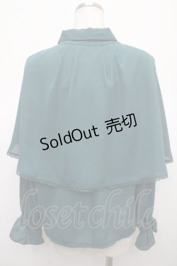 画像2: axes femme / ケープセットブラウス F Bグリーン Y-25-04-23-047-AX-BL-SZ-ZY
