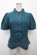 axes femme / コルセット風ダブルボタンブラウス F Bグリーン Y-25-04-23-048-AX-BL-SZ-ZY