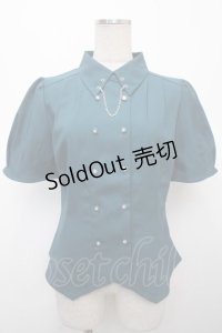 axes femme / コルセット風ダブルボタンブラウス F Bグリーン Y-25-04-23-048-AX-BL-SZ-ZY