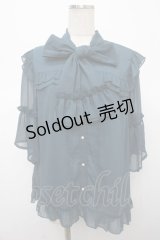 axes femme / シアーフリルボータイブラウス F Bグリーン Y-25-04-23-049-AX-BL-SZ-ZY