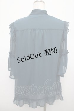 画像2: axes femme / シアーフリルボータイブラウス F Bグリーン Y-25-04-23-049-AX-BL-SZ-ZY
