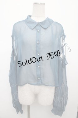 画像1: axes femme / 肩開きシアーシャツ F Bグリーン Y-25-04-23-050-AX-BL-SZ-ZY